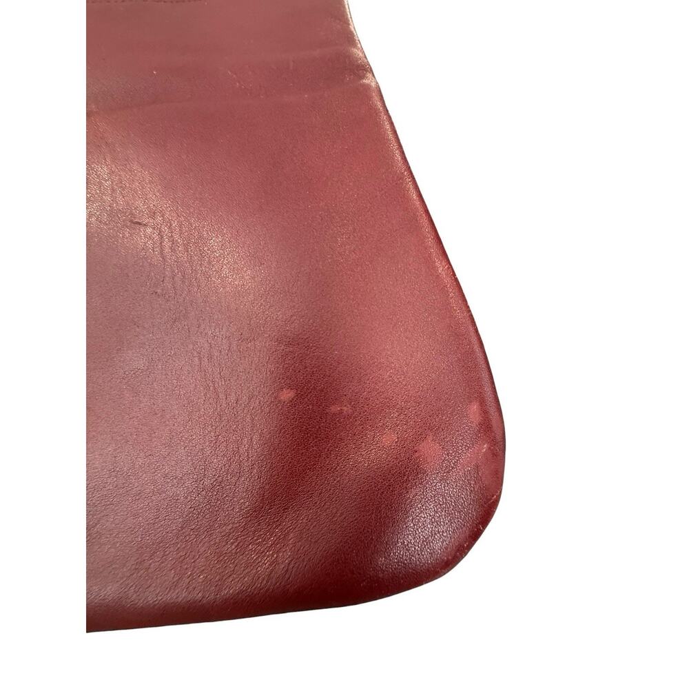 Vintage Etienne Aigner Burgundy Leather Clutch Purse Horseshoe Logo Handbag - Picture 4 of 10
